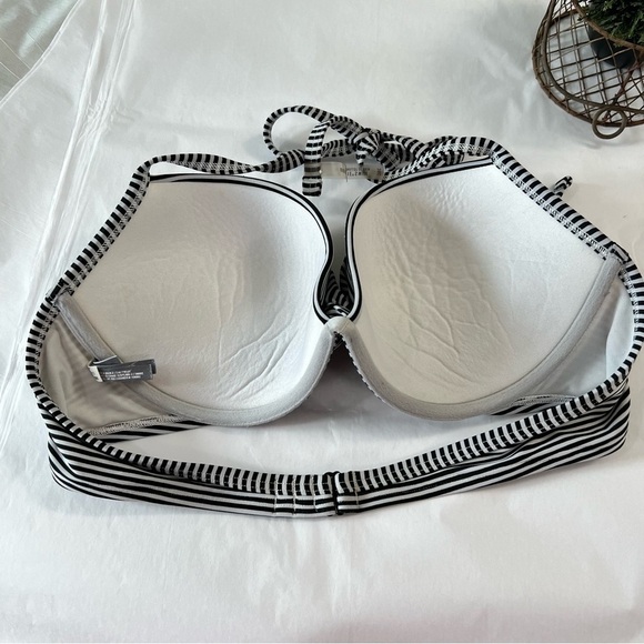 Aerie Bikini Top Striped Brooke 38C Twist Front Padded Halter - Picture 7 of 12